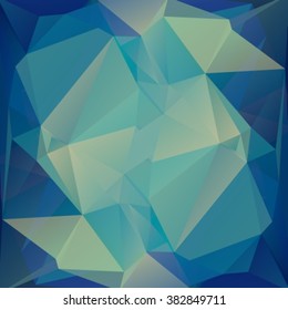 Polygonal bright abstract background with blue triangles.