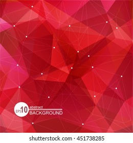 Polygonal bright monochrome background with pink triangles.