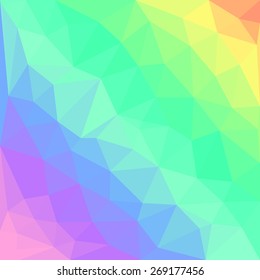 Polygonal bright rainbow background.