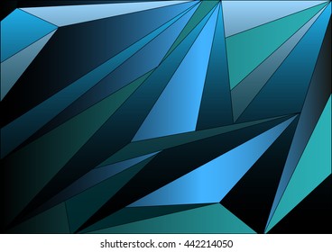 Polygonal bright texture sky-blue gradient stained glass decoration for covers, websites and any surfaces