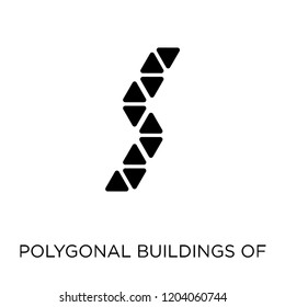 Polygonal buildings of small triangles icon. Polygonal buildings of small triangles symbol design from Geometry collection. Simple element vector illustration on white background.