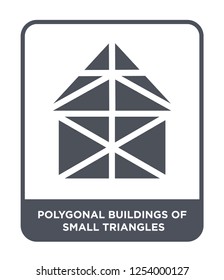 polygonal buildings of small triangles icon vector on white background, polygonal buildings of small triangles trendy filled icons from Geometry collection