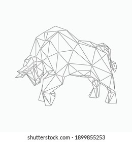 Forma de toro poligonal sobre un fondo blanco. Ilustración vectorial.