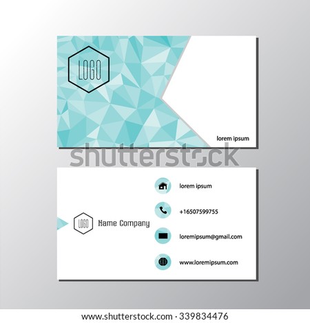 polygonal business card template your work stock vector royalty work card template