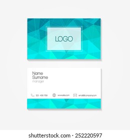 Polygonal business card. Vector illustration.