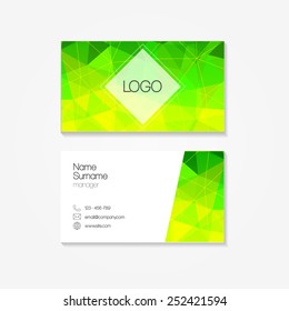 Polygonal business card. Vector illustration.