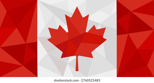 Polygonal Canada flag - vector illustration