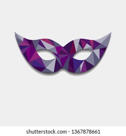 Polygonal carnival mask. Vector image.