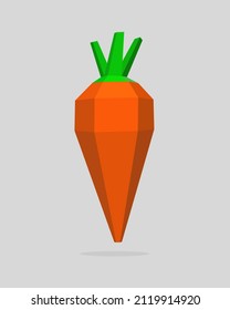 polygonal carrots. low poly vegetables in vector illustration