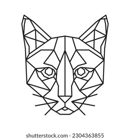 Polygonal Cat . Geometric line animal. Vector illustration.