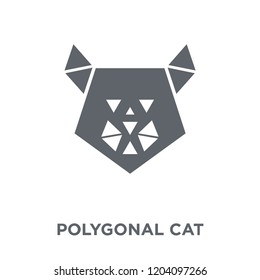 Polygonal cat icon. Polygonal cat design concept from Geometry collection. Simple element vector illustration on white background.