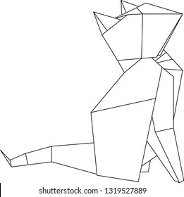 Polygonal cat icon. Polygonal cat design concept from Geometry collection. Simple element vector illustration on transparent background.