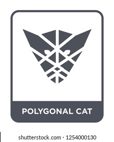 polygonal cat icon vector on white background, polygonal cat trendy filled icons from Geometry collection, polygonal cat simple element illustration