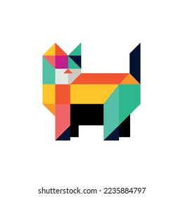polygonal cat low poly art