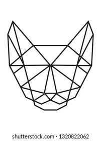 Polygonal Cat Silhouette Vector.
Triangle animal.
Abstract vector cat on the white background 