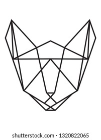 Polygonal Cat Silhouette Vector.
Triangle animal.
Abstract vector cat on the white background 