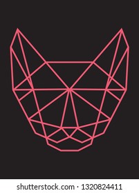 Polygonal Cat Silhouette Vector.
Triangle animal.
Abstract vector cat on the black background 