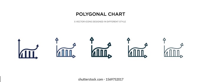 polygonal chart icon in different style vector illustration. two colored and black polygonal chart vector icons designed in filled, outline, line and stroke style can be used for web, mobile, ui