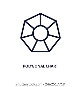 polygonal chart icon. Thin line polygonal chart icon from business and analytics collection. Outline vector isolated on white background. Editable polygonal chart symbol can be used web and mobile