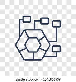 Polygonal chart icon. Trendy linear Polygonal chart logo concept on transparent background from Business and analytics collection