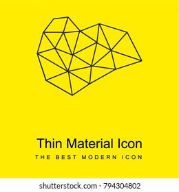Polygonal chart of triangles bright yellow material minimal icon or logo design