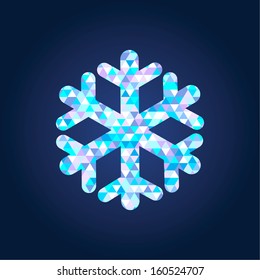 polygonal christmas snowflake. Vector illustration