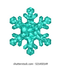 Polygonal Christmas snowflake. Vector illustration