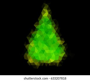 Polygonal christmas tree on black background