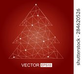 Polygonal Christmas tree vector