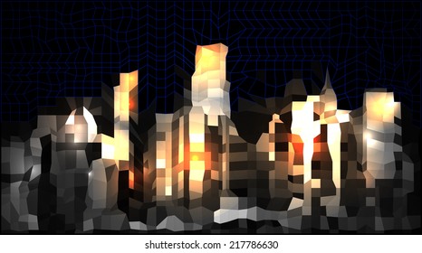 Polygonal city vector illustration