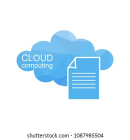 Polygonal Cloud computing technology. Document in the cloud. Abstract Vector graphic illustration. 