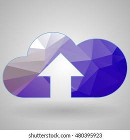 polygonal cloud isolated on white background vector illustration.