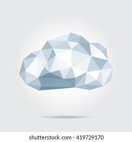 Polygonal Cloud, Weather Icon in Vector