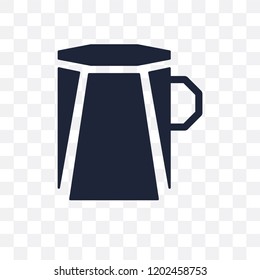 Polygonal coffee cup transparent icon. Polygonal coffee cup symbol design from Geometry collection. Simple element vector illustration on transparent background.