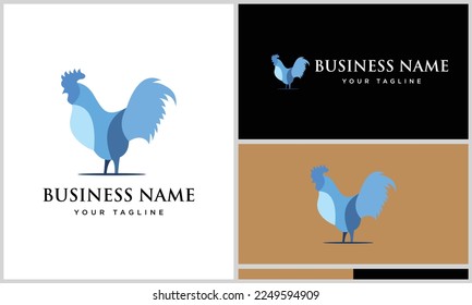 polygonal color Rooster logo design