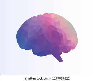 Polygonal colored brain