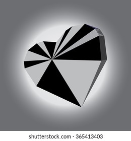 polygonal colored heart