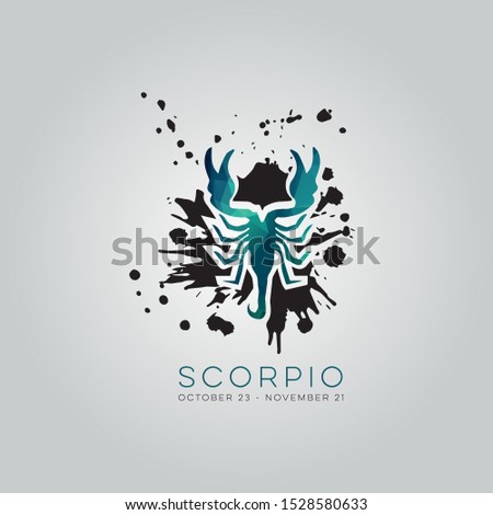 Polygonal colored zodiac signs. Geometric horoscope signs on water splash