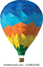 Polygonal Colorful Hot Air Baloon