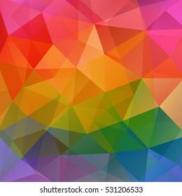 Polygonal colorful vector background. Can be used in cover design, book design, website background. Vector illustration. Yellow, red, green, orange, blue colors. Autumn-colored. 