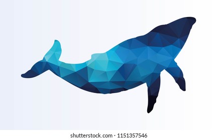 Polygonal colorful Whale