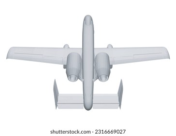 Polygonal Combat aircraft in isolate on a white background. Modern combat aircraft. Stylized image of a fighter jet on a white background. Vector image for prints, poster and illustrations. 3D..