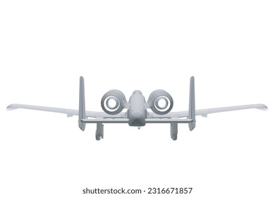 Polygonal Combat aircraft in isolate on a white background. Modern combat aircraft. Stylized image of a fighter jet on a white background. Vector image for prints, poster and illustrations. 3D..