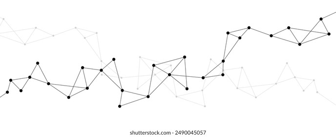 Plantilla de fondo de líneas y puntos de conexión poligonales. Vector de gráfico de red del sistema global del servidor de transferencia de datos de Tecnología.