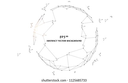 Polygonal connected technology internet big data background illustration, artificial intelligence