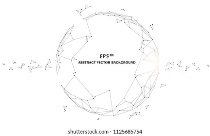 Polygonal connected technology internet big data background illustration, artificial intelligence