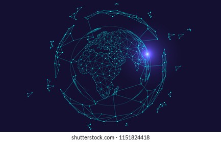  Technologie à connexion polyvalente, illustration d'arrière-plan de données volumineuses, intelligence artificielle