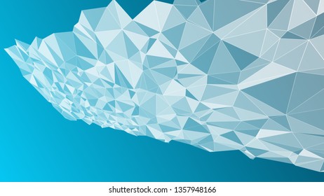 Polygonal connection structure 3d abstract shapes