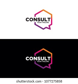 polygonal consulting logo design, consult logo, technology icon