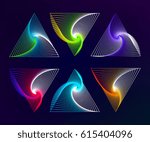 Polygonal contour elements for design. Vector symbols and elements. Magic, philosophy, space, paranormal, business, success, technology, vortex,. Vector illustration EPS 10